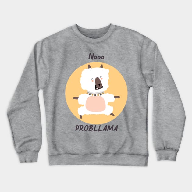 Llama / Yoga Llama / No Probllama / Funny Llama Doing Yoga / Cute Llama / Amazing Yoga Design Crewneck Sweatshirt by Redboy